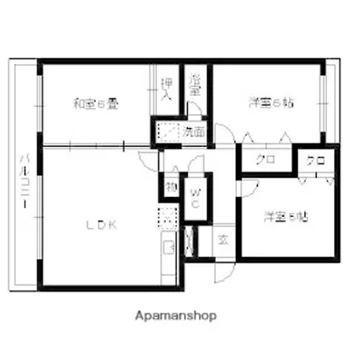 前原シティビル【304号室】の間取り
