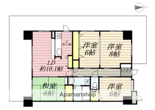 九観カーサ美咲ヶ丘【801号室】の間取り