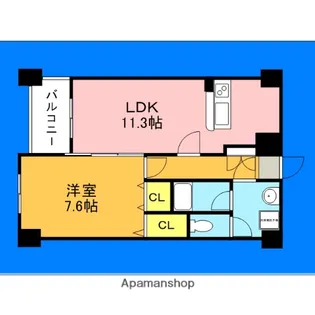 福岡県福岡市西区内浜2丁目【マンション】の間取り