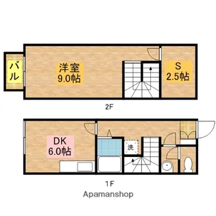 福岡県福岡市西区今宿西1丁目【テラスハウス】の間取り