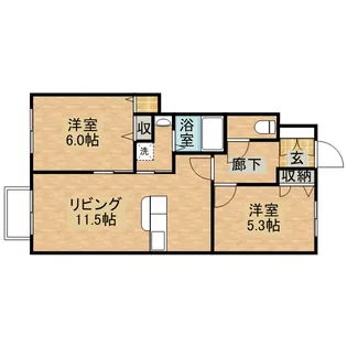 ビアリッツ【2階】の間取り