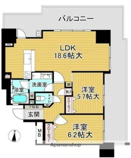 アンピール伊都【307号室】の間取り