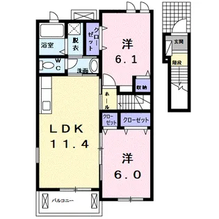 ローズマリー Ⅲ【2階】の間取り