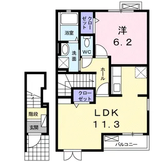 ジュネス原1番館【2階】の間取り