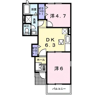 クレメントA【1階】の間取り