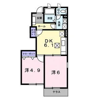 クレメントC【1階】の間取り