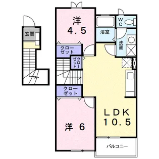 ライフコート鏡B【2階】の間取り