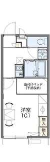 レオパレスリバーサイド虹【107号室】の間取り