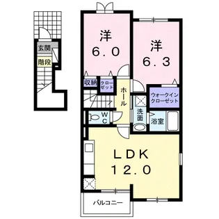 ナチュラル フラット【2階】の間取り