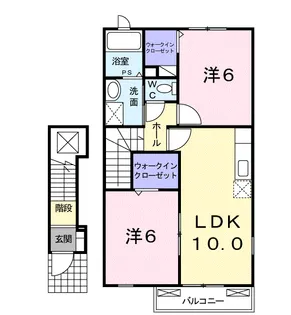 ヴェルデシャトーB【2階】の間取り