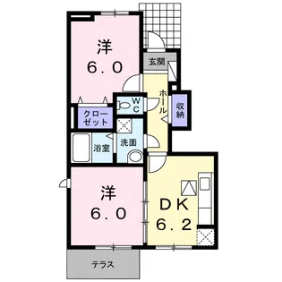 モン アンテリユール小式原G【1階】の間取り