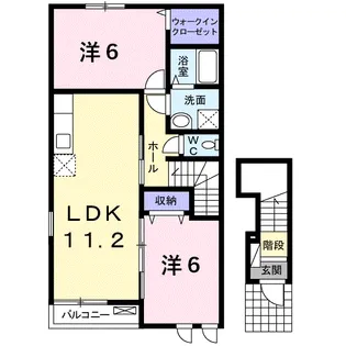 エスト ウィステリアB【2階】の間取り