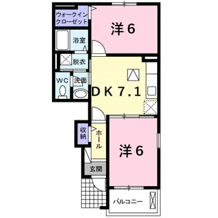 エスト ウィステリアB【1階】の間取り