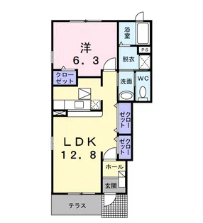 クレメントF【1階】の間取り