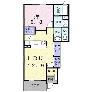 ムーンリバーB【1階】の間取り