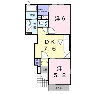 ヴェルデシャトーA【1階】の間取り