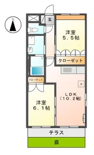 リヴィエール・伊万里【101号室】の間取り