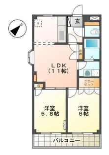 クレストールせいら【205号室】の間取り
