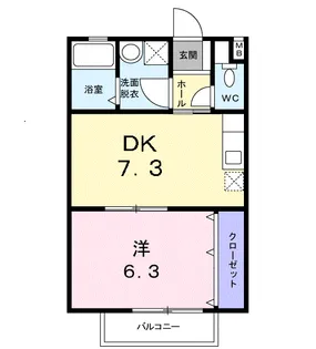 アネモス大原【2階】の間取り