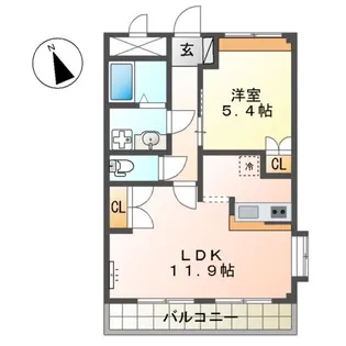 オールドベスト・せいら【201号室】の間取り