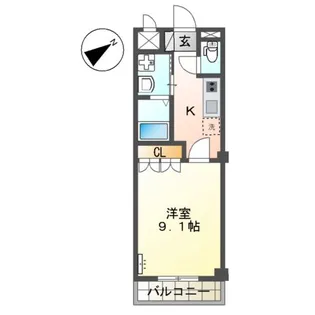 PLASIR(プレジール)【206号室】の間取り