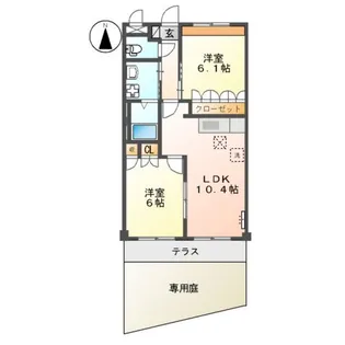 HAPPY・FULL【108号室】の間取り