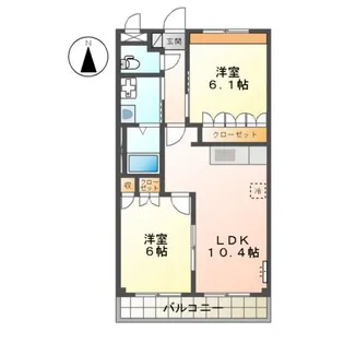 HAPPY・FULL【208号室】の間取り