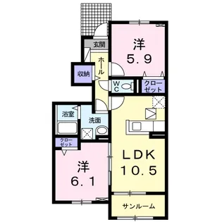 フィオーレT【1階】の間取り