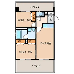 ウエスト フルハウス【410号室号室】の間取り