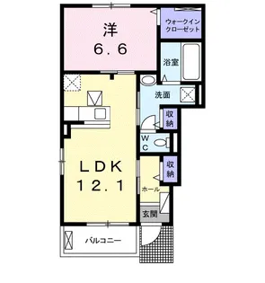 ラックフィールドB【1階】の間取り