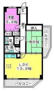 ノーブル伊都【2階】の間取り