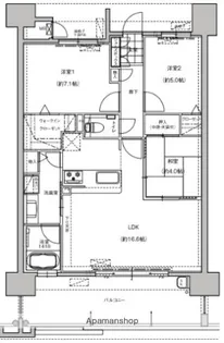 トラスト前原中央ネクサージュⅡ【14階】の間取り