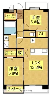 ベルクレスト伊都【2階】の間取り