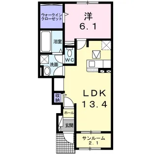 ピンズ原Ⅲ【1階】の間取り