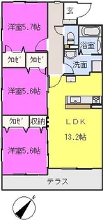 フィオーレ波多江駅南【1階】の間取り