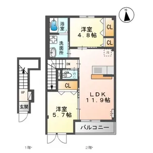 レピュート南【2階】の間取り
