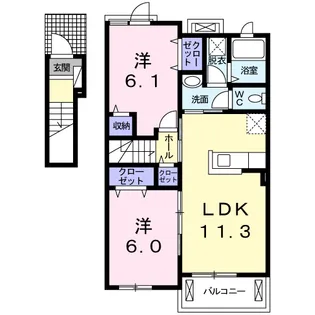 エレガント ネオ Ⅲ【2階】の間取り