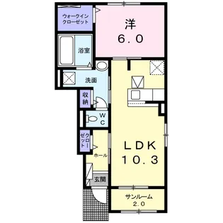 ピンズ唐津Ⅱ【1階】の間取り