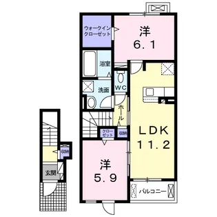 モン アンテリユール桃山J【2階】の間取り