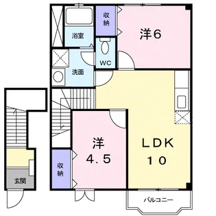 シャン ド フルール【2階】の間取り