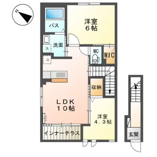 コンフォルティーノ伊都【201号室】の間取り