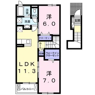 リヴァーサ A【2階】の間取り