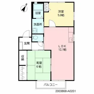 2LDKの間取り画像