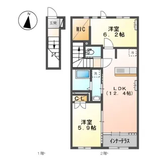 シェランデSAI【202号室】の間取り