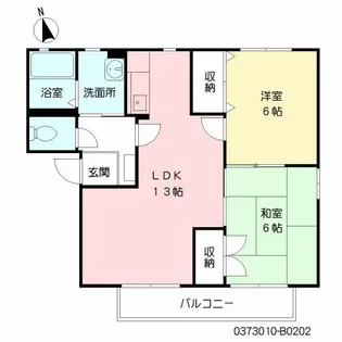 ガーデンハイツ深江 B棟【2階】の間取り