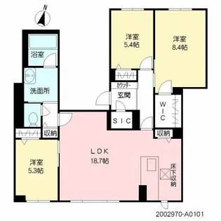 サンルミナスⅢ【1階】の間取り