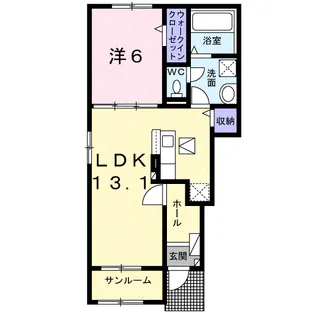 東風レジデンス B【1階】の間取り