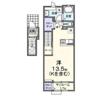 レジデンス唐津 Ⅰ【202号室】の間取り