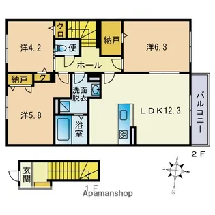 クライスハイム前原北【202号室】の間取り