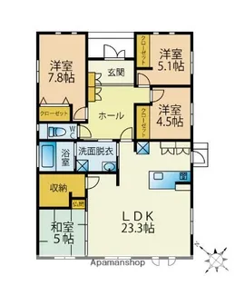 福岡県福岡市西区大字徳永【一戸建】の間取り